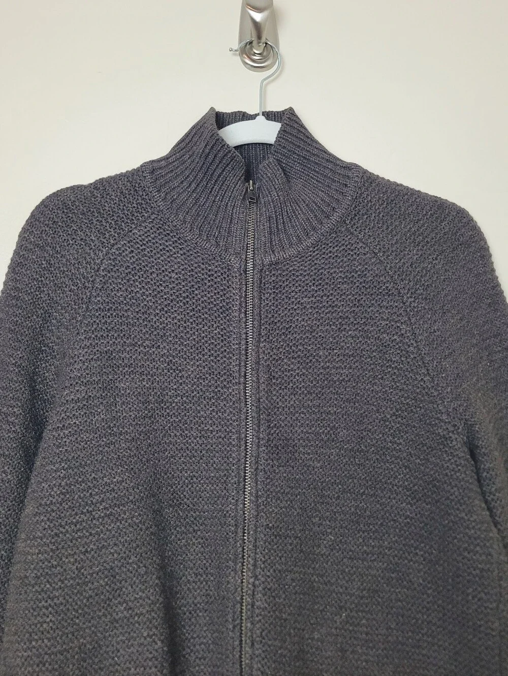 Armani Exchange Vintage Lambswool Brown Zip Up Turtleneck Sweater